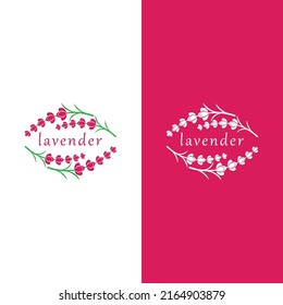 Fresh Lavender flower logo vector flat design