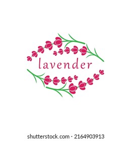 Fresh Lavender flower logo vector flat design