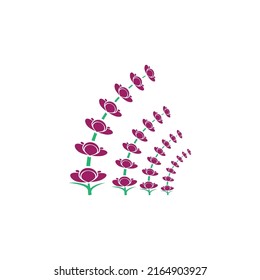 Fresh Lavender flower logo vector flat design