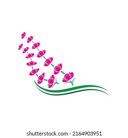 Fresh Lavender flower logo vector flat design