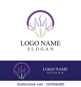 Fresh lavender flower logo vector flat design