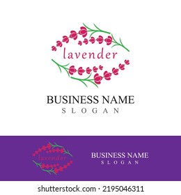 Fresh lavender flower logo vector flat design