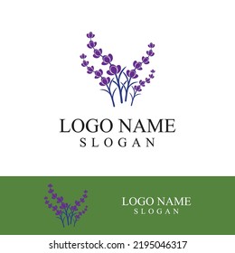 Fresh lavender flower logo vector flat design