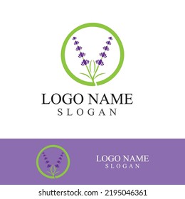 Fresh lavender flower logo vector flat design