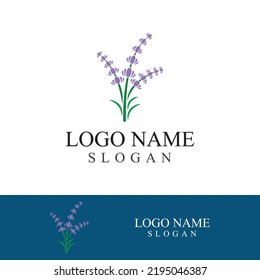 Fresh lavender flower logo vector flat design
