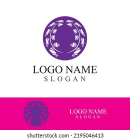 Fresh lavender flower logo vector flat design