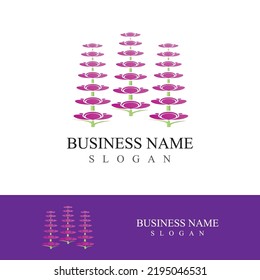 Fresh lavender flower logo vector flat design