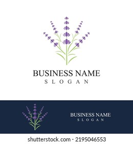 Fresh lavender flower logo vector flat design