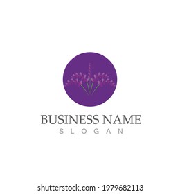 fresh lavender logo vector template flat design