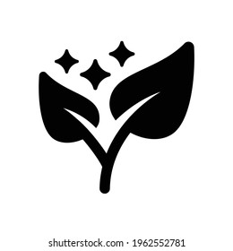 Fresh leaf clean glitter icon