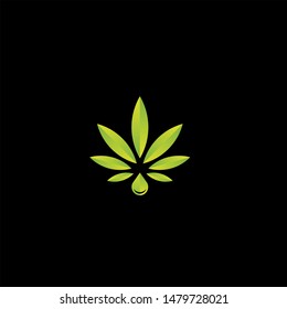 fresh leaf hemp logo vector