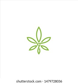 fresh leaf hemp logo vector