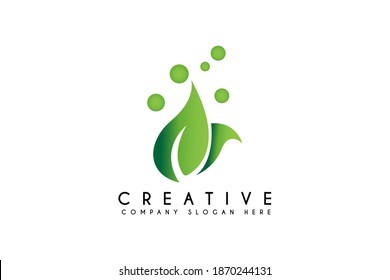 fresh leaf logo design vector illustration. Leaf logo design template element,Vector nature and health logos