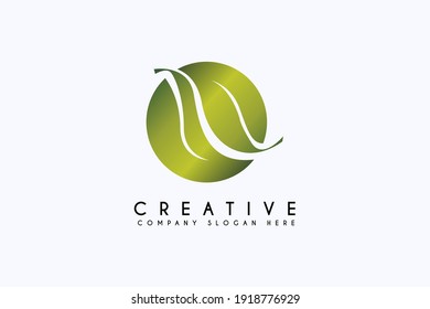 fresh leaf logo design vector illustration. Leaf logo design template element,Vector nature and health logos