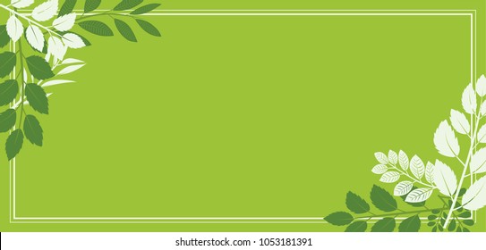 Fresh leaf vector frame.