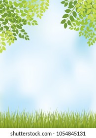 Fresh leaf vector frame.