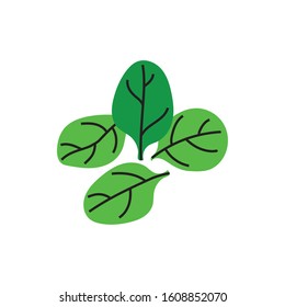 fresh leafs vegetable healthy isolated icon vector illustration design