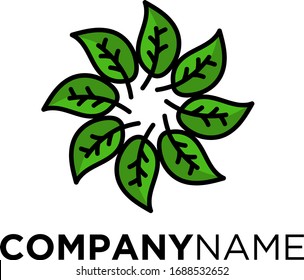 FRESH LEAVES CIRCLE CONCEPT LOGO 