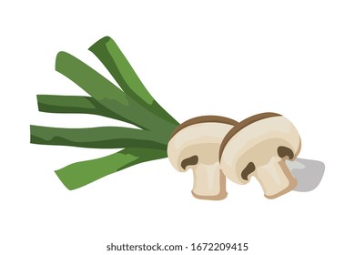 fresh leek vegetable isolated icon vector illustration design