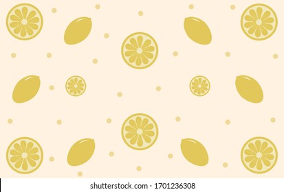 Fresh lemon background. Colorful wallpaper vector. Pattern with fruit collection. Decorative illustration, good for printing