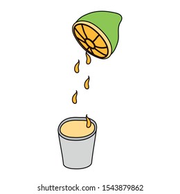 fresh lemon citrus fruit in cup vector illustration design