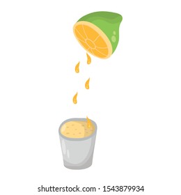 fresh lemon citrus fruit in cup vector illustration design