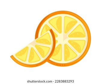 Fresh lemon citrus slices icon isolated