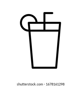 Fresh lemon drink icon set with outline style. Vector graphic illustration. Suitable for website design, logo, app, template, and Ui