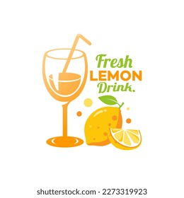 fresh lemon drink vector template illustration