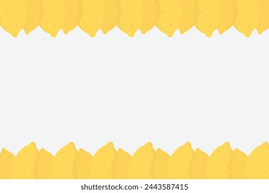 Fresh lemon frame. Fruit citrus lemons border