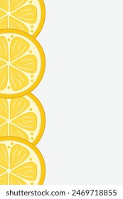 Marco de limón fresco. Borde de limones de cítricos de frutas