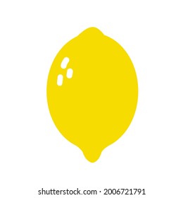 Fruta fresca de limón. Ilustraciones de vectores de cítricos sobre fondo blanco. Diseño plano.