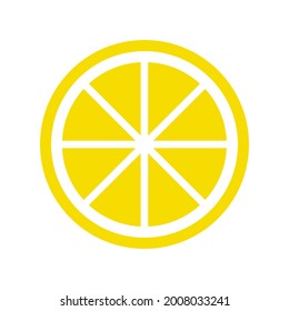 Fresh lemon fruit. Citrus vector illustrations on white background. Flat design style.