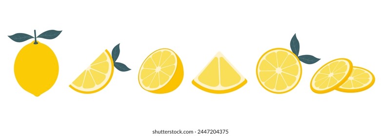 Limón fresco. Colección de iconos vectoriales de limón aislados sobre fondo blanco. Ilustración vectorial