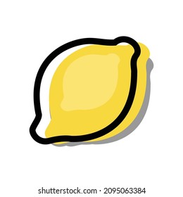 Fresh lemon fruit icon logo design illustration