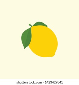 Fresh lemon fruit with leaf isolated on white background  EPS 10, top view 