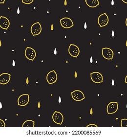 Fresh Lemon Fruit Lemonade Drink Vector Graphic Seamless Pattern can be use for background and apparel design
