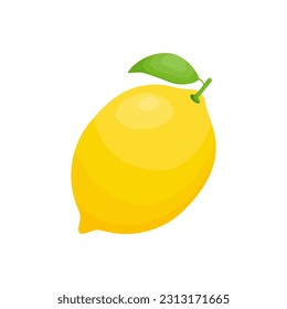 Fresh lemon fruit. Lemone vector icon isolated on white background. Vector illustration for design and print