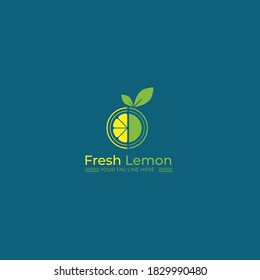  Diseño vectorial del logo de la fruta fresca de limón. limón de estilo plano. icono de limón. Diseño de fruta saludable con estilo moderno. Ilustración del vector