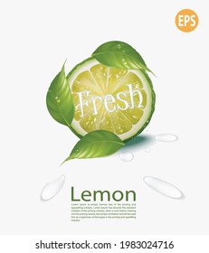 Fresh lemon fruit poster. design vector illustration