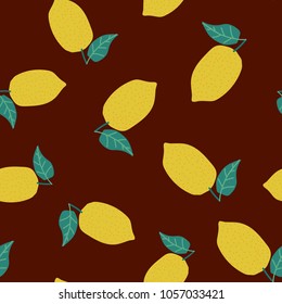 Fresh lemon fruit seamless pattern. Vector illustration wor web