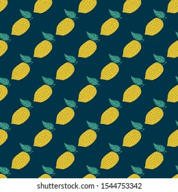 Fresh lemon fruit seamless pattern. Vector illustration for web