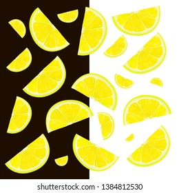 Fresh lemon fruit, lemon shoots vector illustration