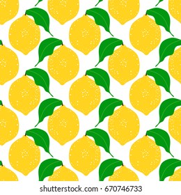 Fresh lemon fruit tropical pattern background
