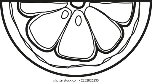 Frische Zitronenfruchtvektor mit abstrakten Linien. Zitronenkunst-Vektorgrafik. Sommerfrüchte
