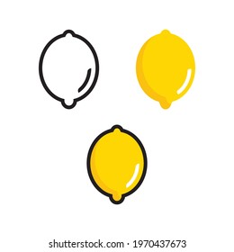 Fresh lemon fruit vector illustration icon