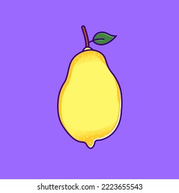 frische Zitronenfrucht, Vektorgrafik. flaches Symbol. Sommerfrucht