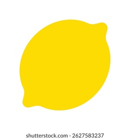 Fresh lemon fruit. A whole lemon. Yellow citrus isolated on white background. lemon icon for lemonade juice, vitamin C. Ideal for emblem natural product, farmers market, cosmetic. Vector illustration