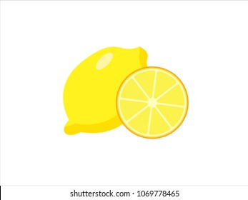  Fresh lemon fruits, collection of vector illustrations