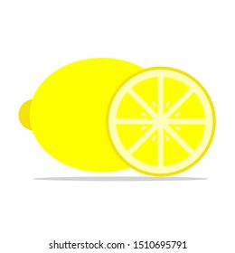 Fresh lemon fruits, collection of vector illustrations